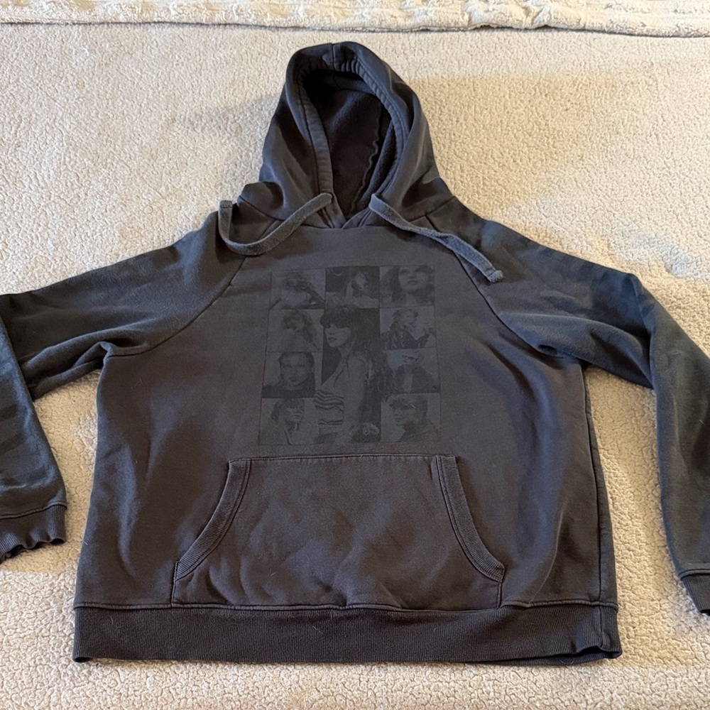 Taylor Swift The Eras Tour Dark Gray Graphic Hoodie Size Medium
